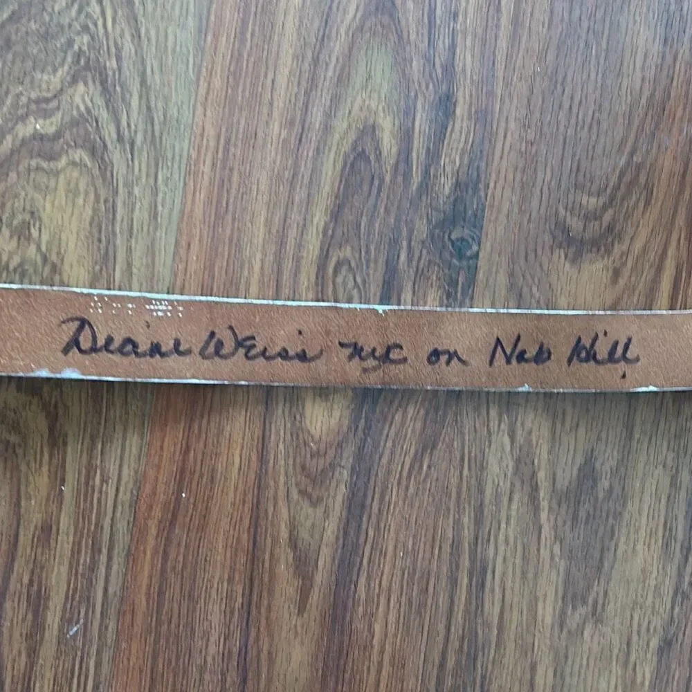 Diane Weiss NYC white leather painted golf belt artisan size small